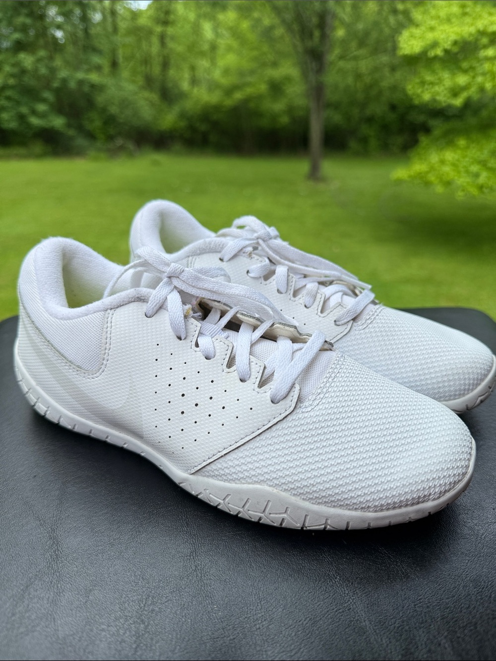 Nike Sideline IV youth cheerleading shoes in white.
